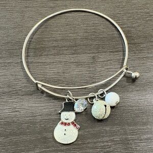 Silver Snowman Bead Bracelet